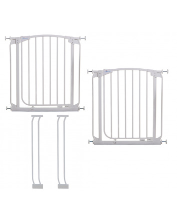 CHELSEA WHITE SAFETY GATE & EXTENSION SET (2 GATES 2 EXTENSIONS)