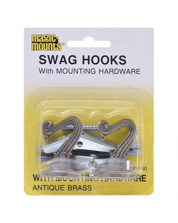 SWAG HOOKS - ANTIQUE BRASS 2 PACK